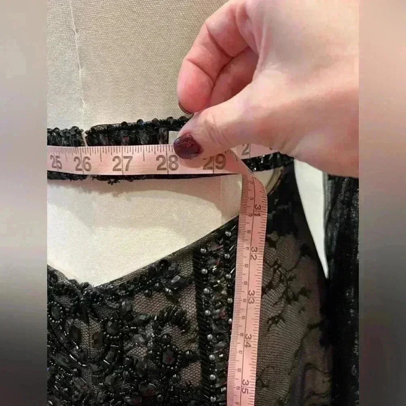 NWT RACHEL ALLAN SHORT BEADED BLACK DRESS STYLE 4508 SIZE 4 Org $498 - Picture 10 of 12